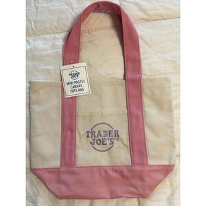 NWT LIMITED RELEASE Trader Joe's‎ Pastel Pink Mini Canvas Tote Bag